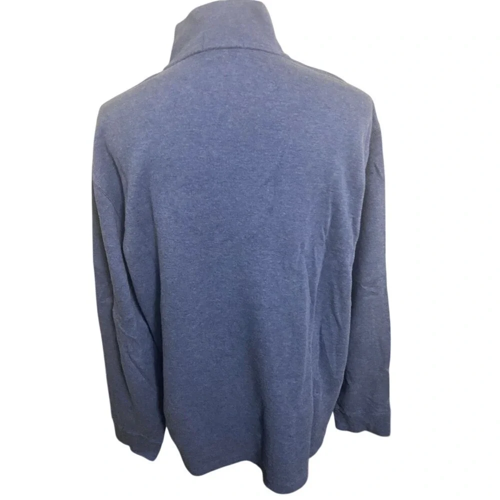 Polo Ralph Lauren Quarter Zip Pullover Mens L Blue Old Money Estate Rib Sweater